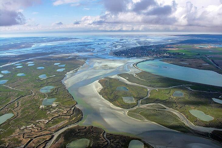 Vue aérienne de la Baie de Somme, près du camping Sites et Paysages de la Baie